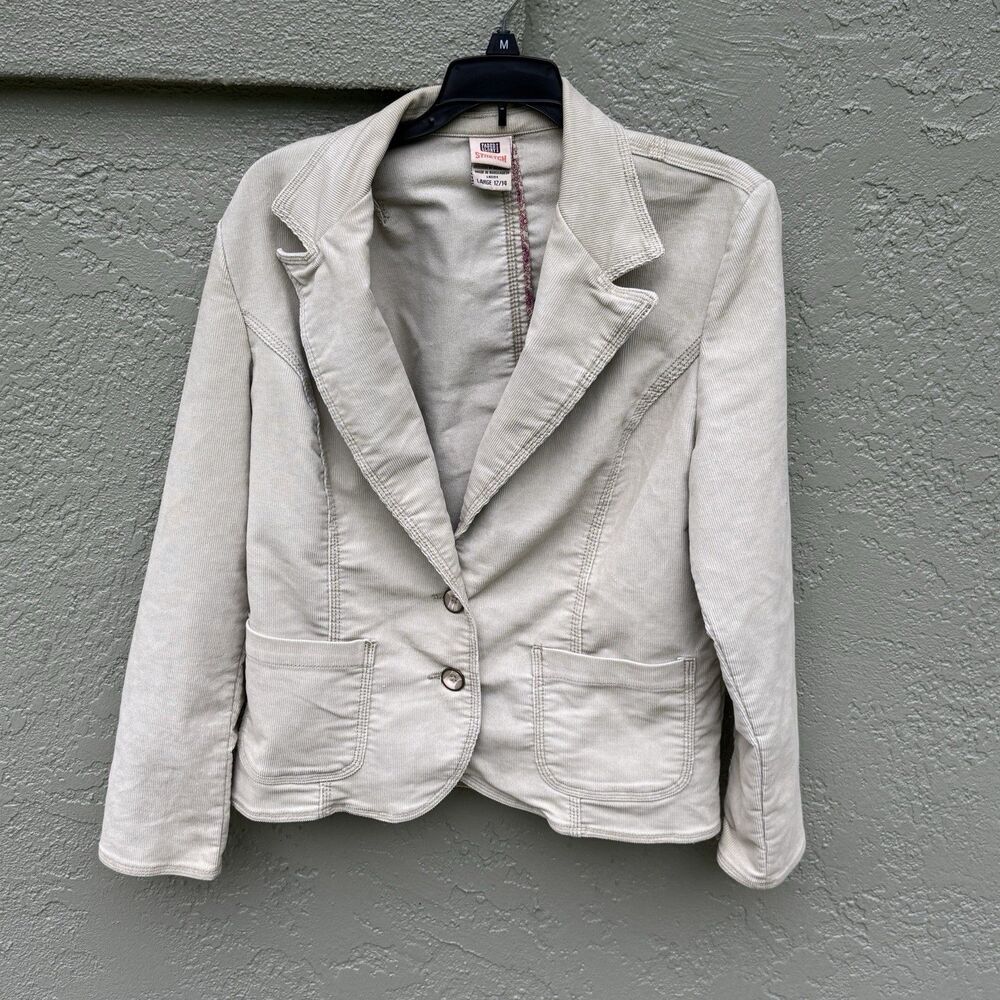 Faded Glory Womens Corduroy Jacket Size Large 12/14 25” Length 19” P2P Long Slve